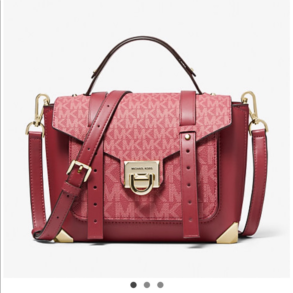 Michael Michael Kors Satchel All Leather Signature Print Satchel